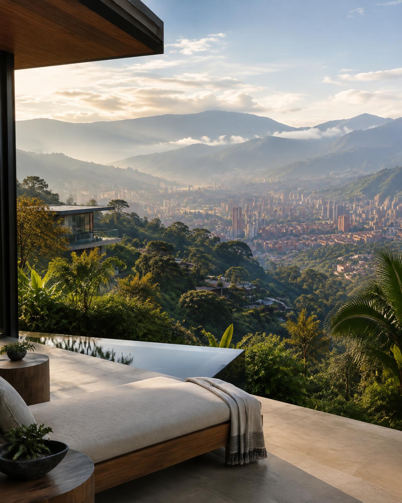 Medellín valley viewed from a private hillside residence